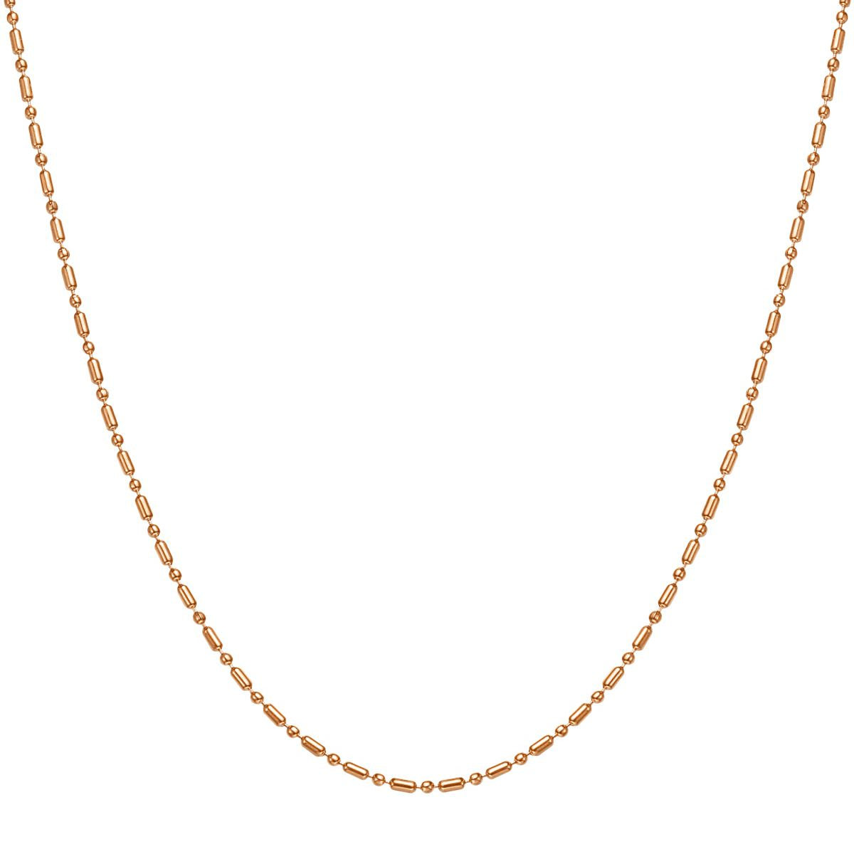 Collier Chaîne Perle et Barre en Or Rose