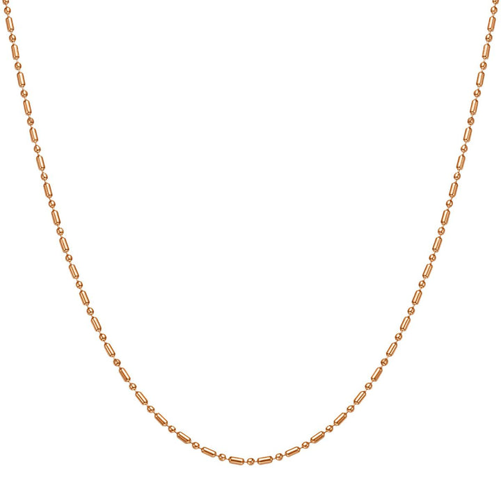 Collier Chaîne Perle et Barre en Or Rose