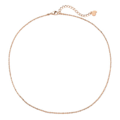 Collier Chaîne Perle et Barre en Or Rose