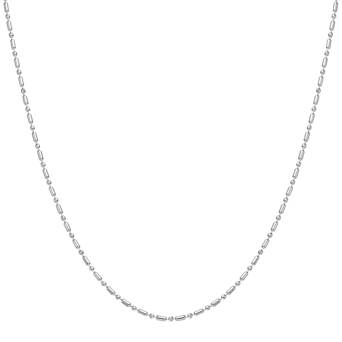 Collier Chaîne Perle et Barre en Argent