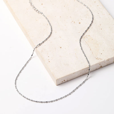 Collier Chaîne Perle et Barre en Argent