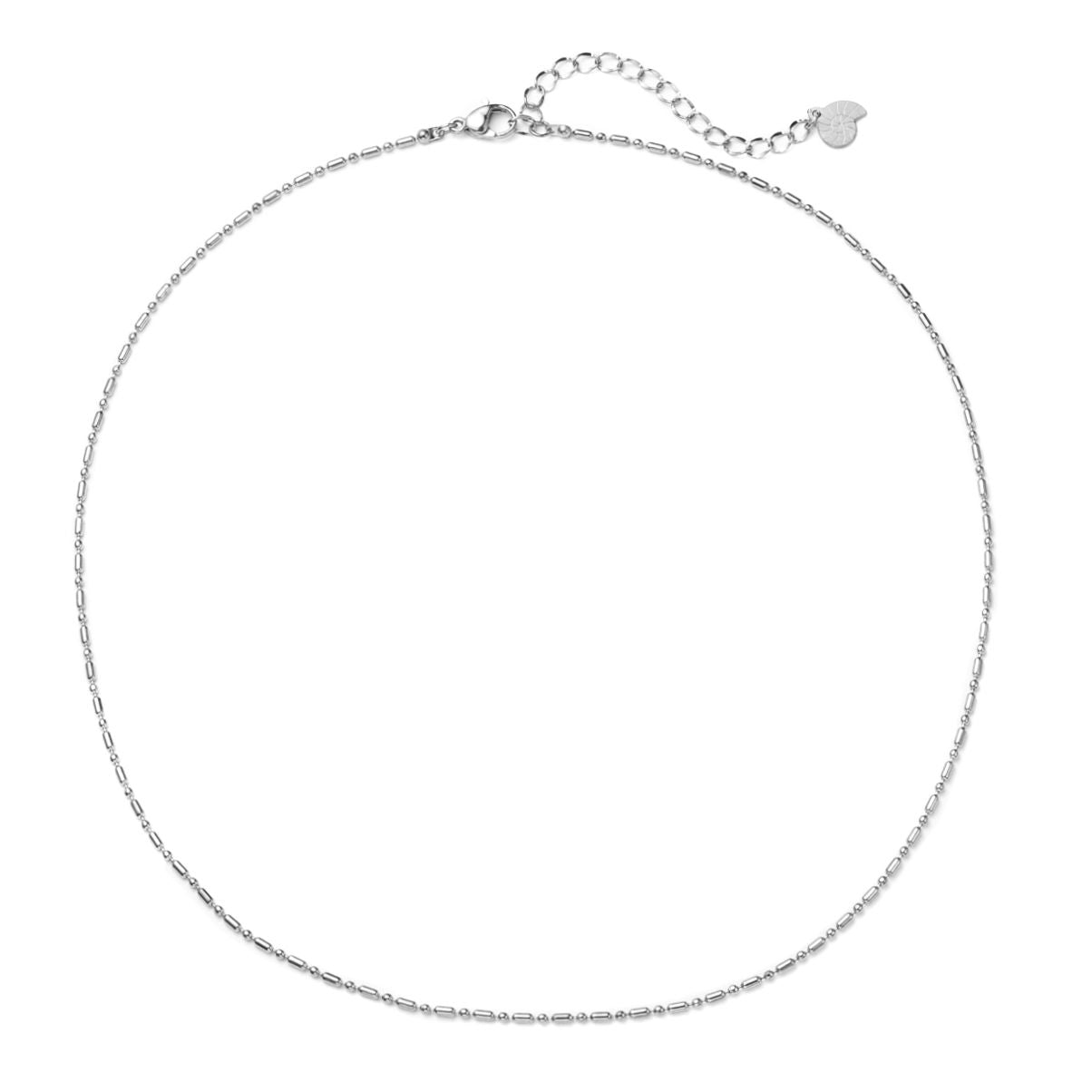 Bead and Bar Chain Necklace Silver