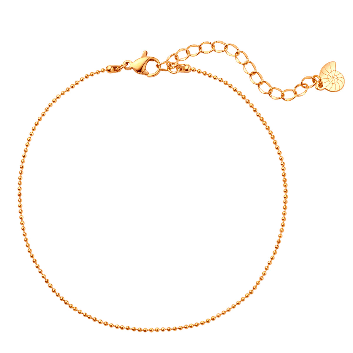 Bead Chain Anklet Rose Gold
