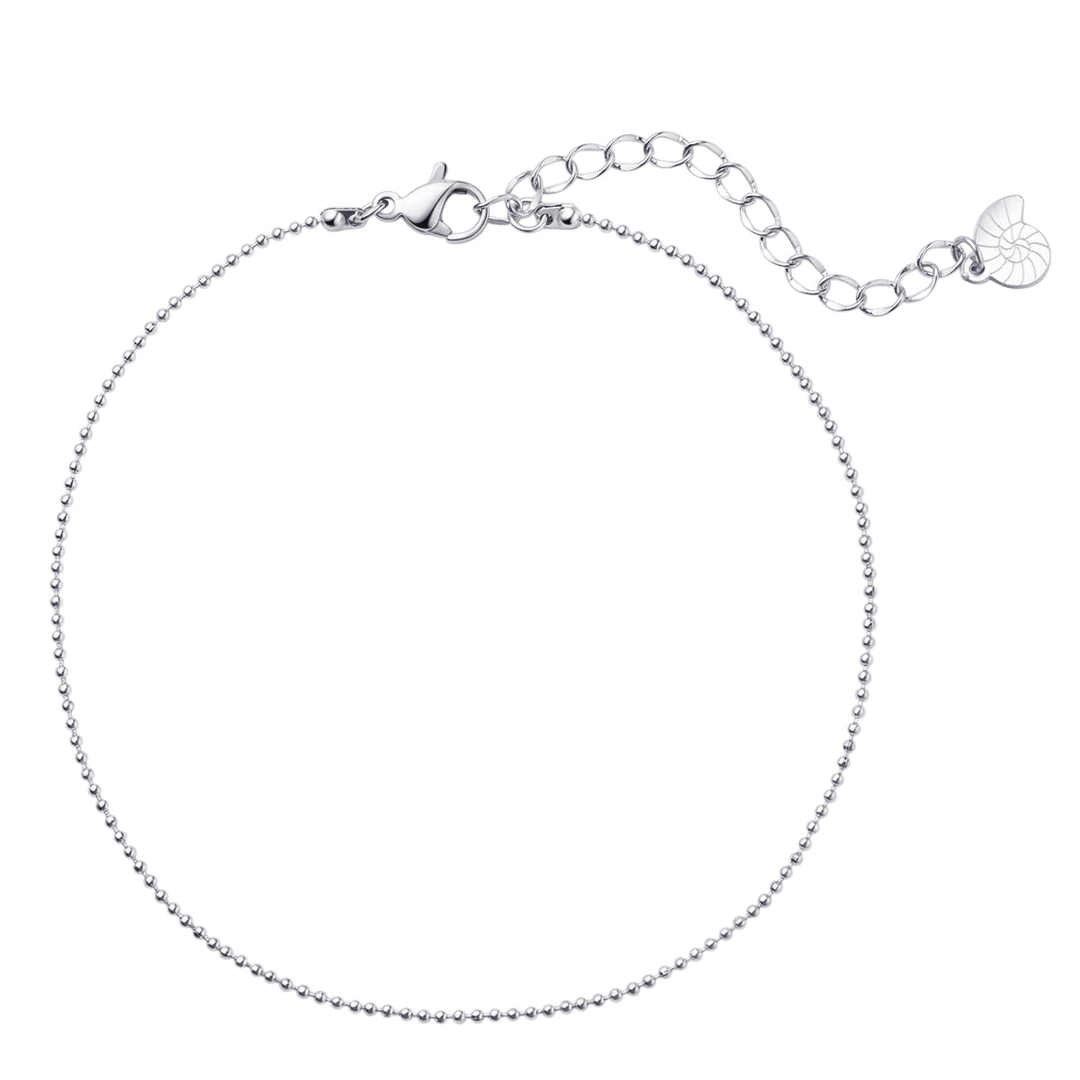Bracelet de Cheville Chaîne à Pompon en Argent