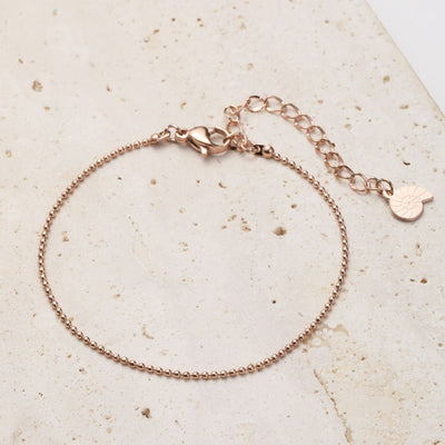 Bracelet Chaîne à Pompon en Or Rose
