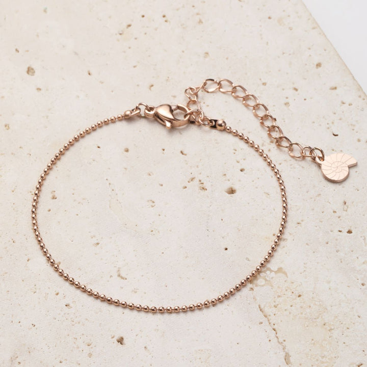 Bracelet Chaîne à Pompon en Or Rose