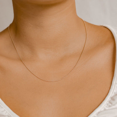 Collier Chaîne à Pompon en Or Rose