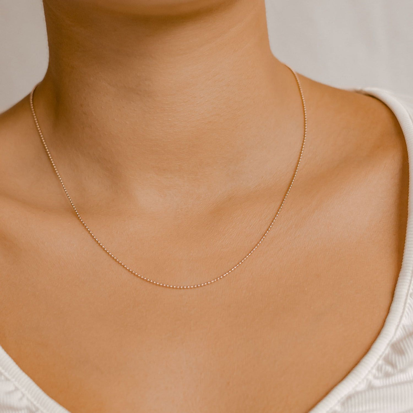 Bead Chain Necklace Rose Gold