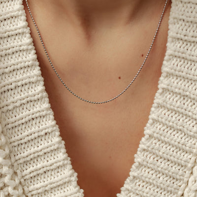 Collier Chaîne à Pompon en Argent