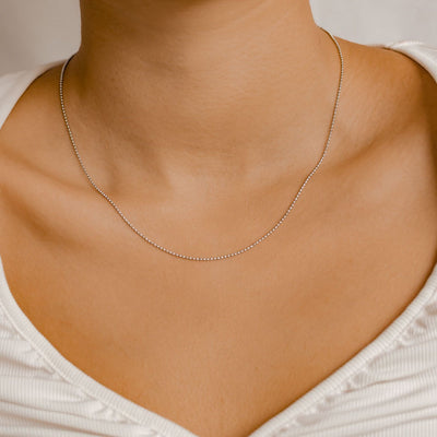 Collier Chaîne à Pompon en Argent