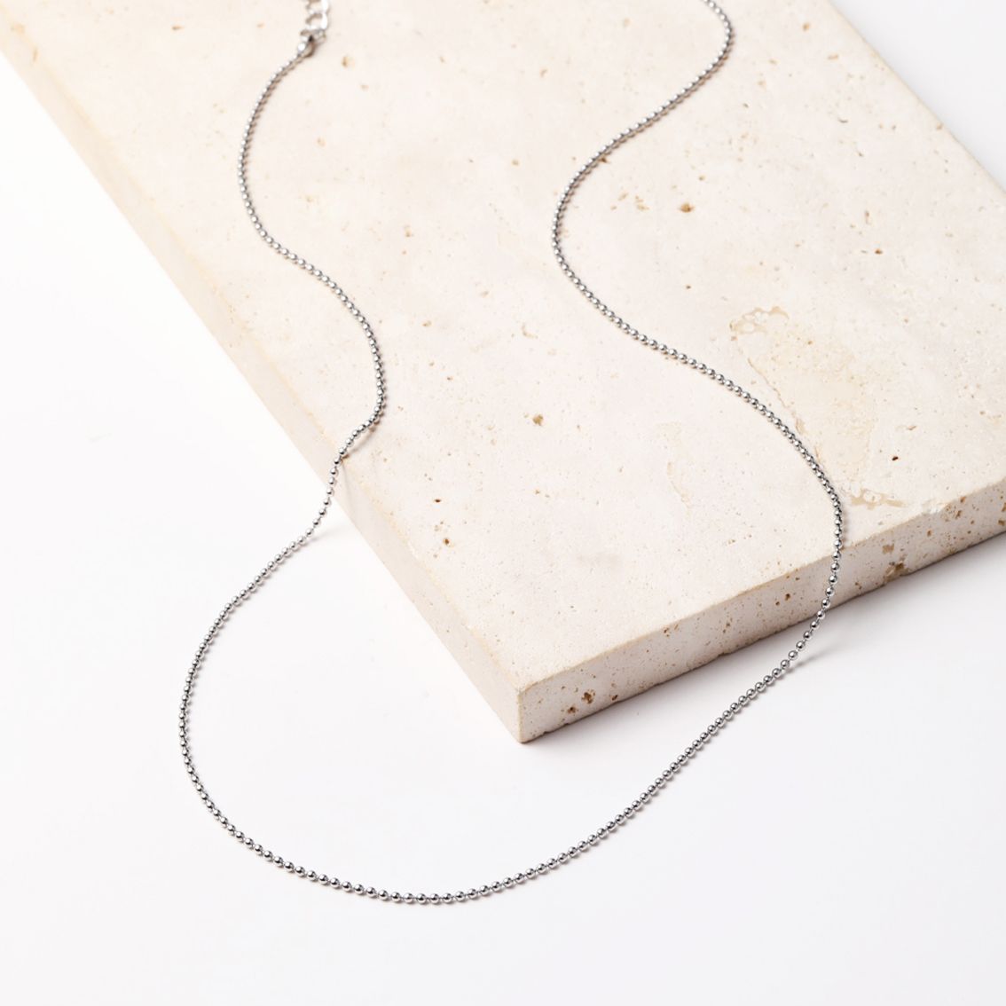 Bead Chain Necklace Silver