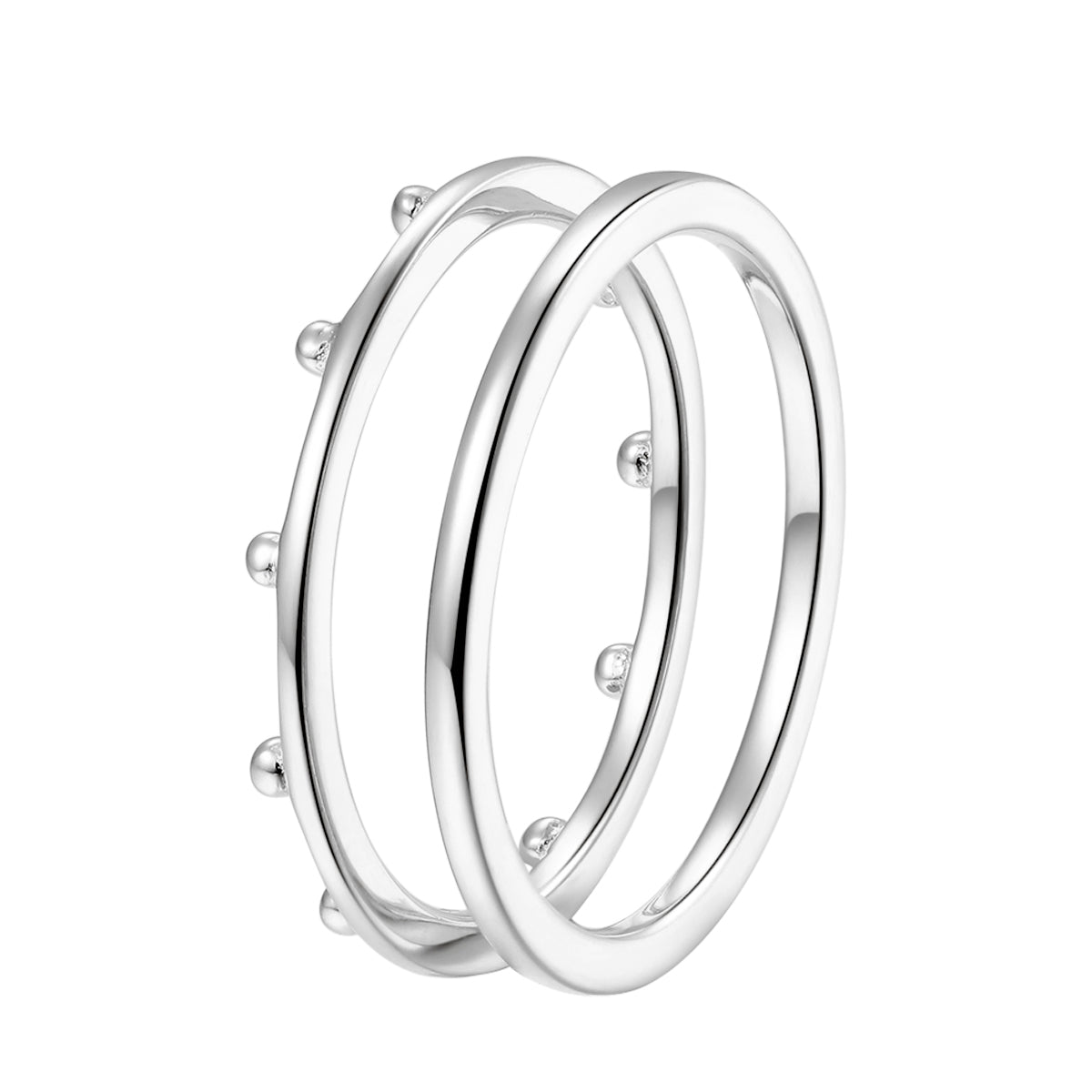 Halo Kügelchen Ring Set Sterlingsilber
