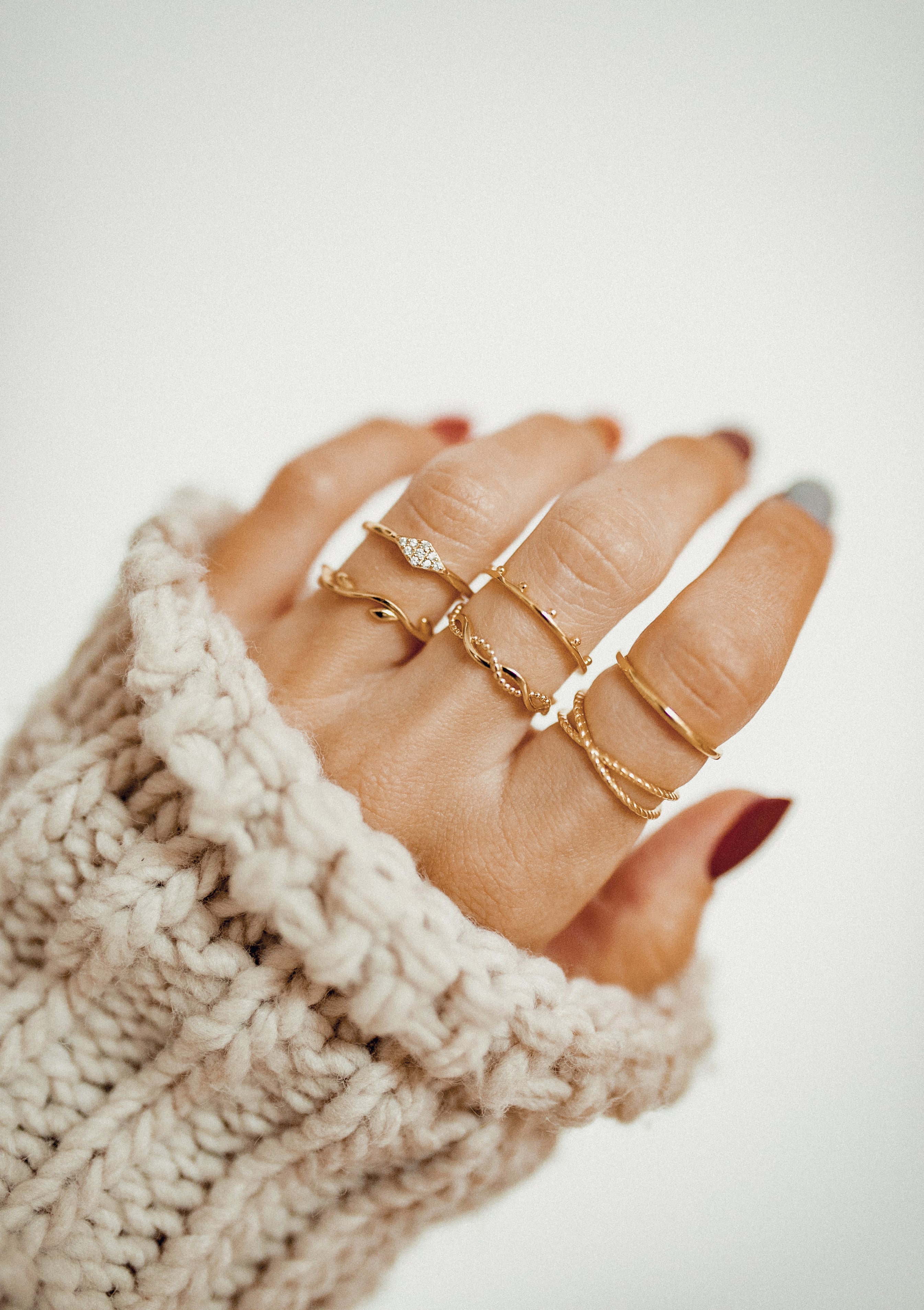 Halo Kügelchen Ring Set Sterlingsilber