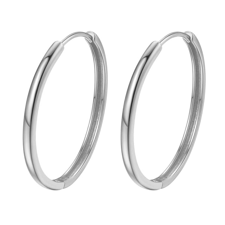 Big Chunky Hoop Earrings Sterling Silver
