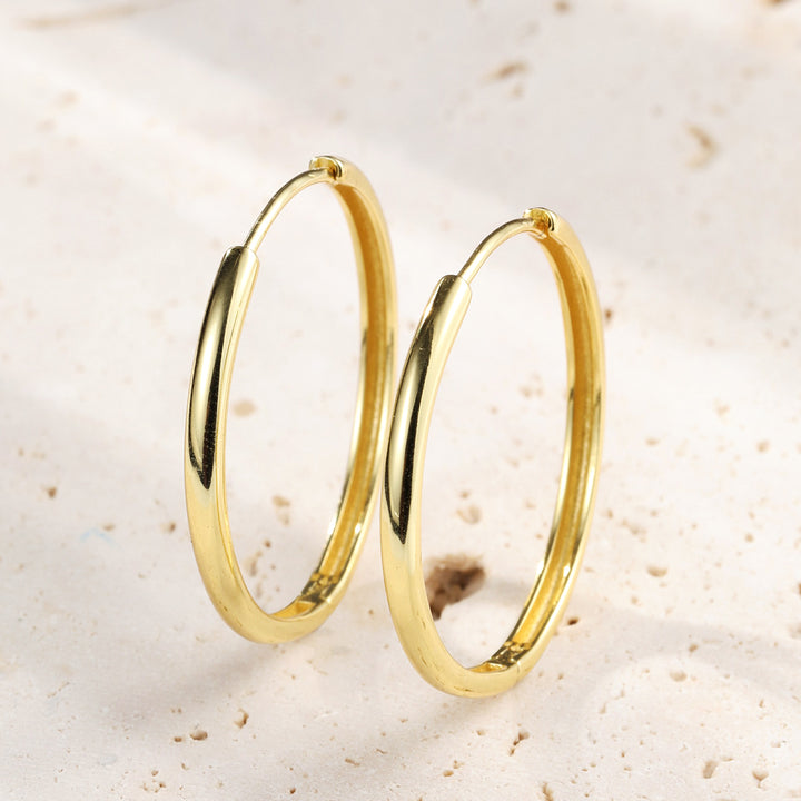 Big Chunky Hoop Earrings Sterling Silver