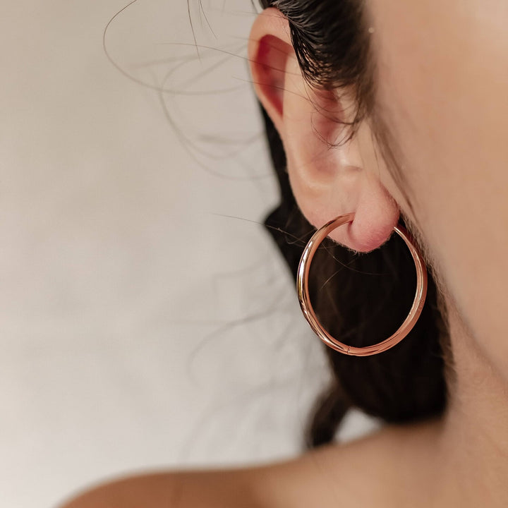 Big Chunky Hoop Earrings Sterling Silver