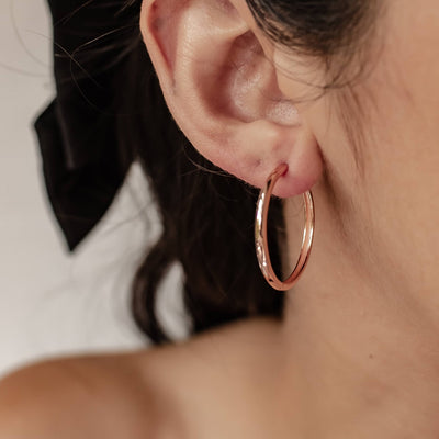 Big Chunky Hoop Earrings Sterling Silver