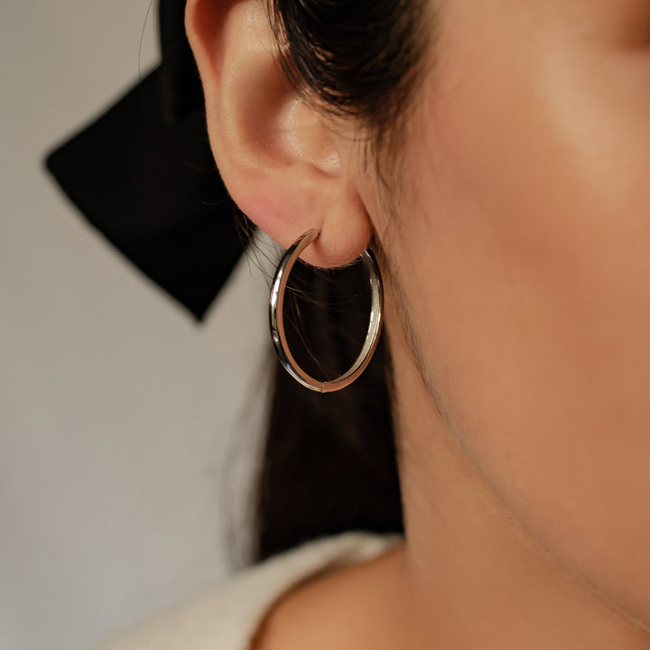 Big Chunky Hoop Earrings Sterling Silver