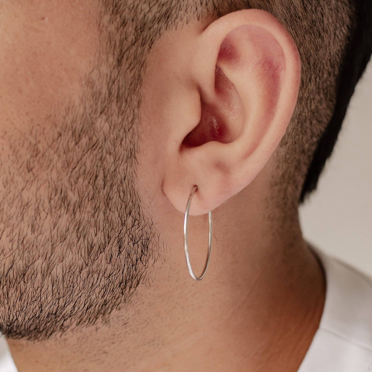 Boucles d’Oreilles Créoles Grande Fine Sterling Argent