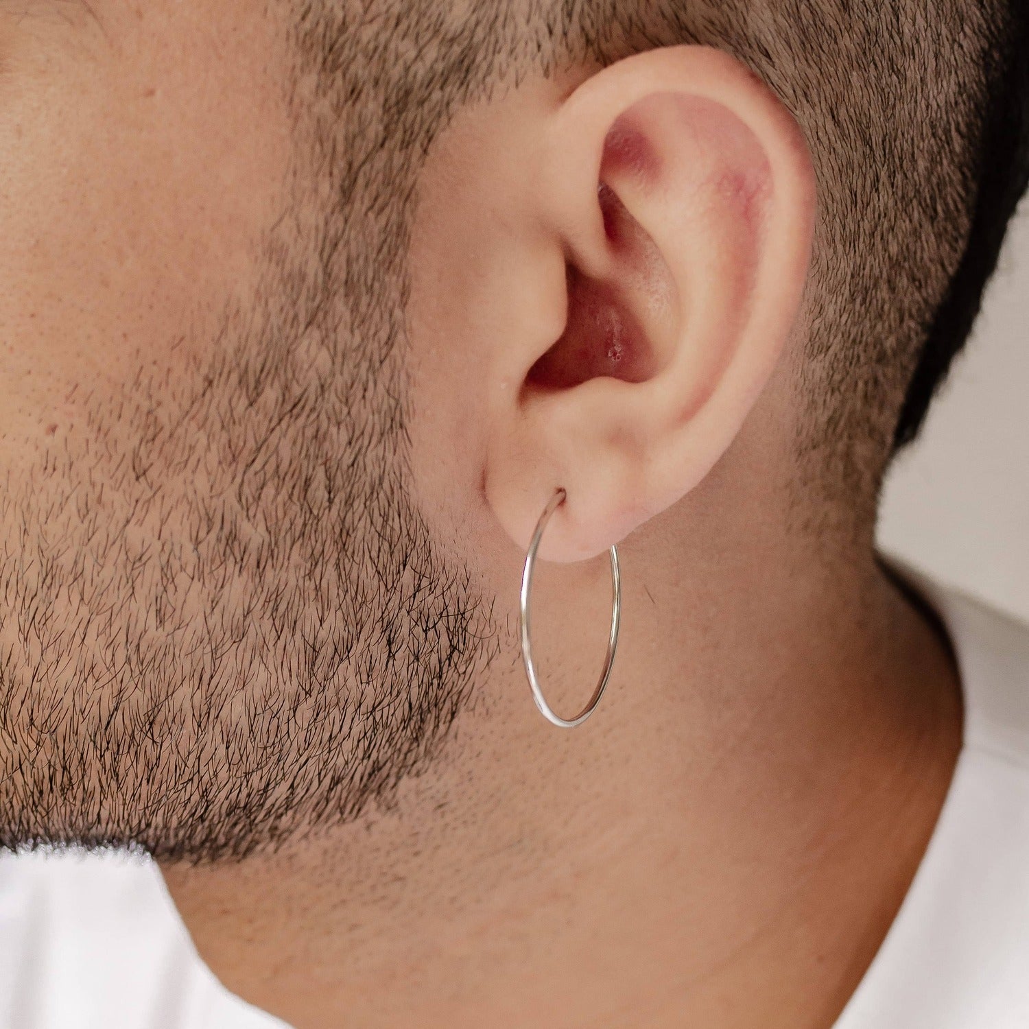 Boucles d’Oreilles Créoles Grande Fine Sterling Argent