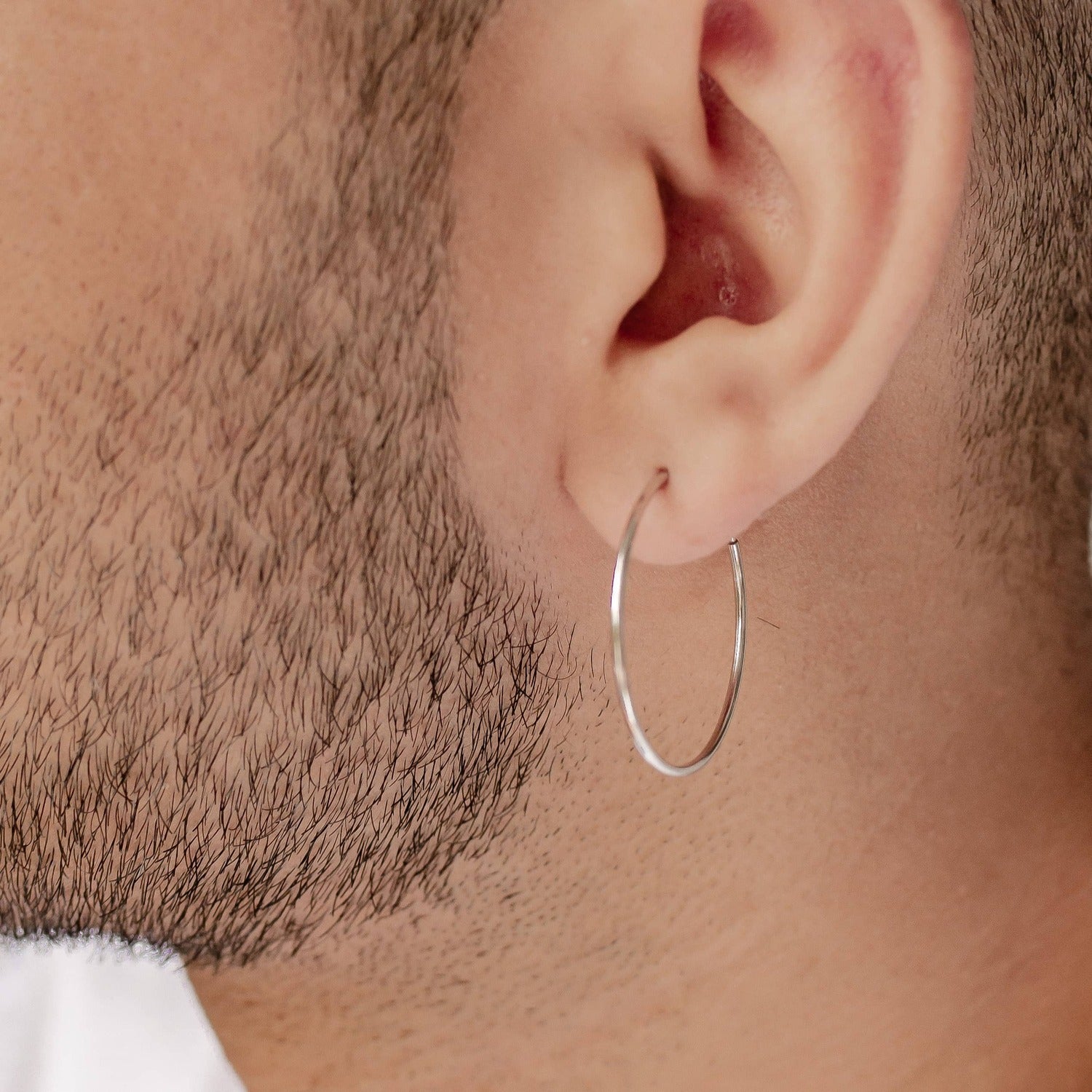 Boucles d’Oreilles Créoles Grande Fine Sterling Argent
