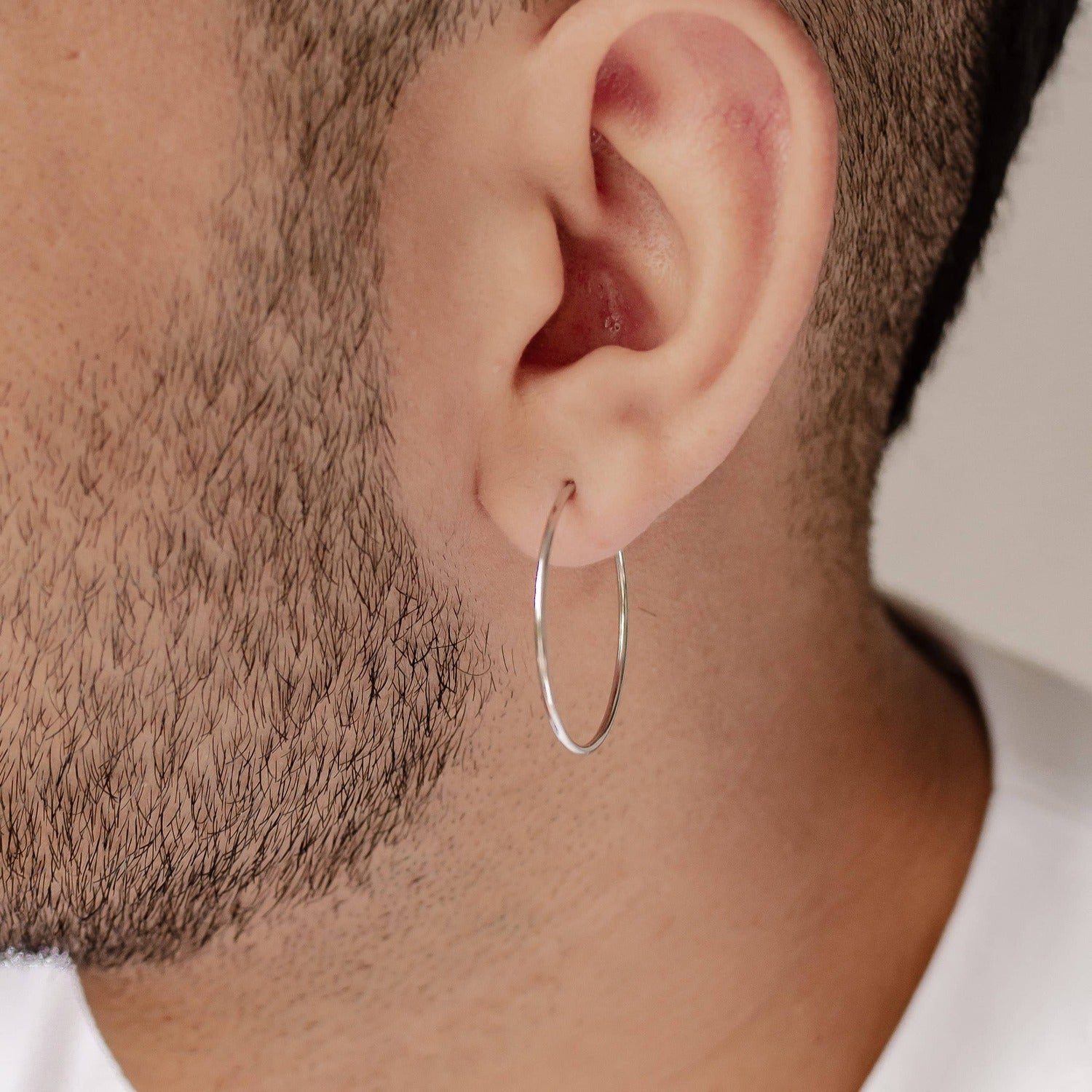Boucles d’Oreilles Créoles Grande Fine Sterling Argent