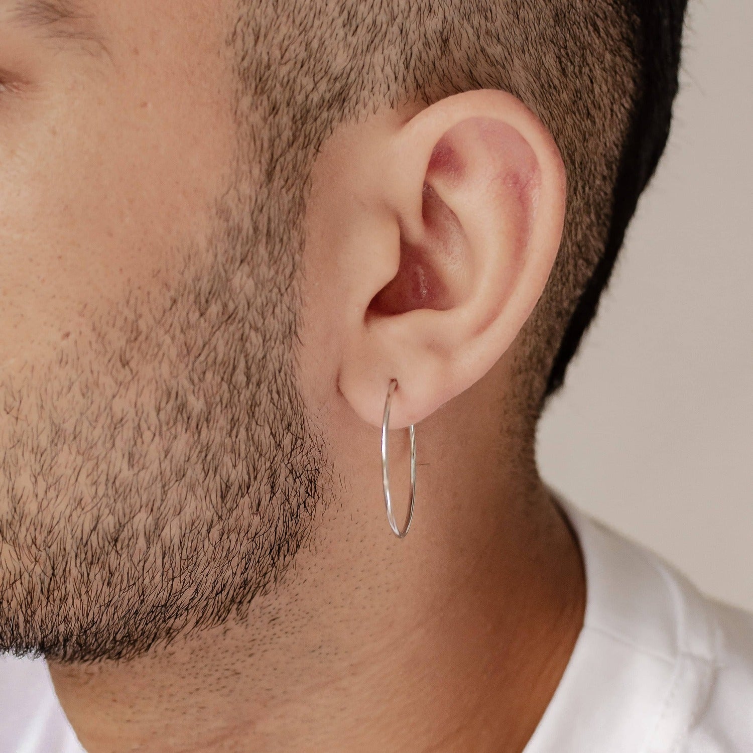 Boucles d’Oreilles Créoles Grande Fine Sterling Argent