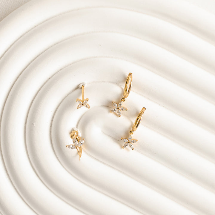 Bloom Earring Set Sterling Silver Gold