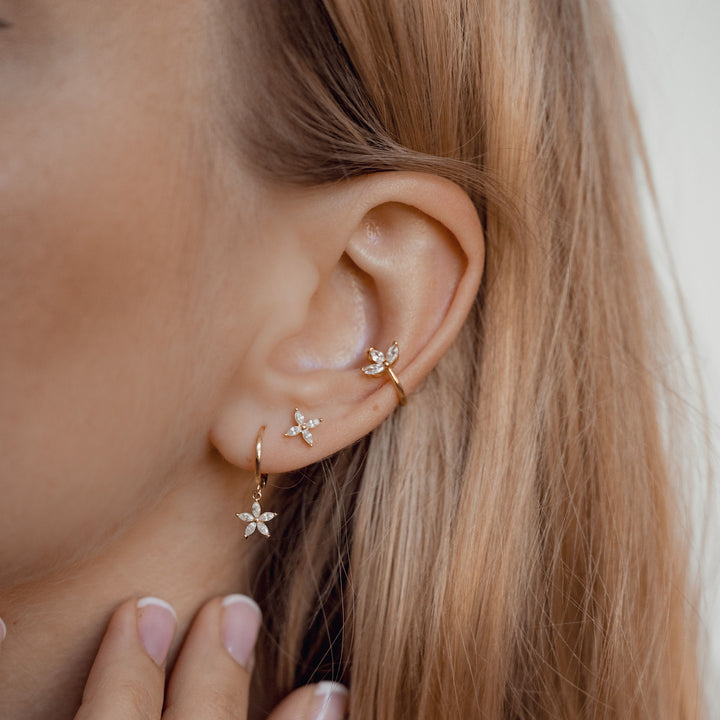 Bloom Earring Set Sterling Silver Gold