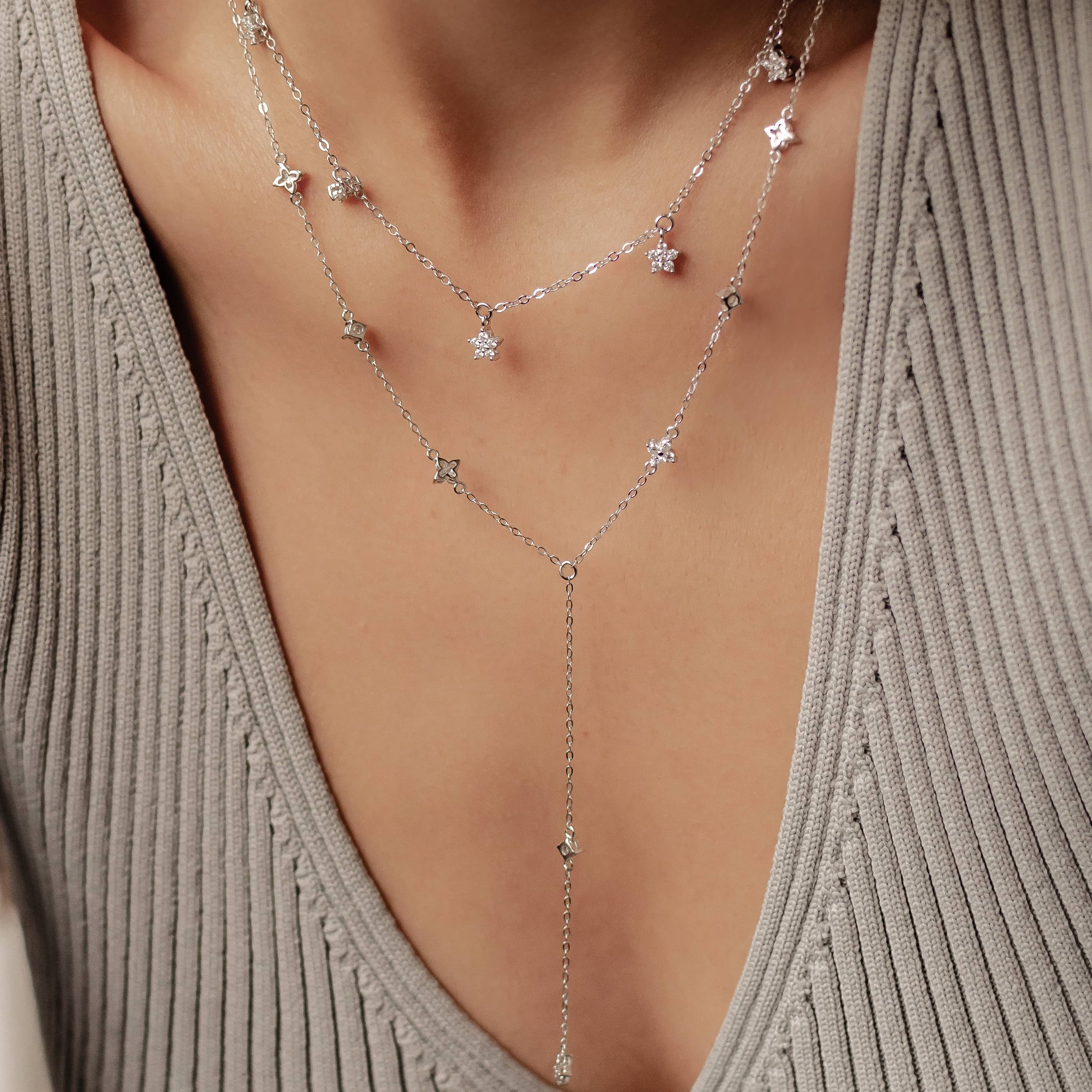 Bloom Halsketten-Set Sterling Silber