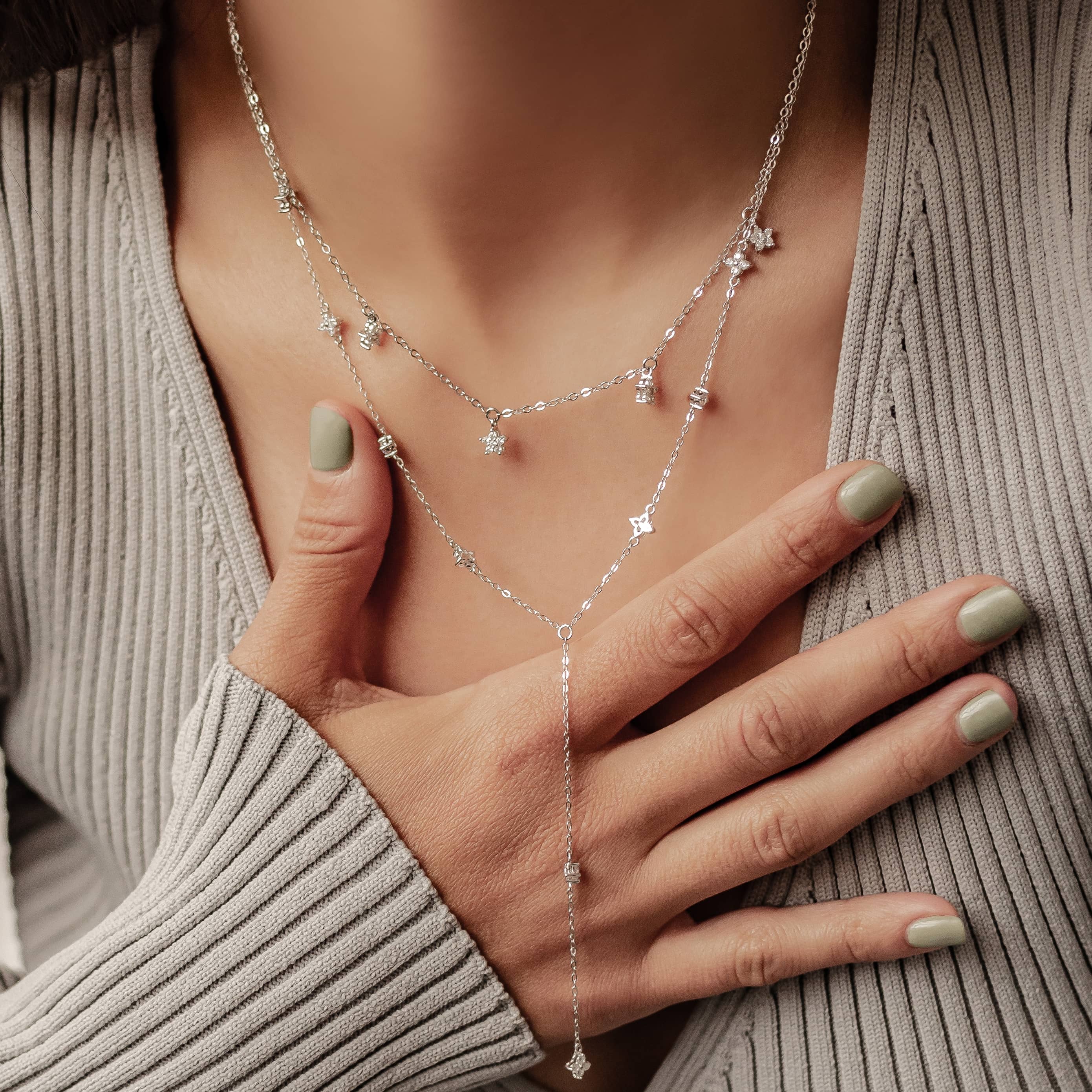 Bloom Halsketten-Set Sterling Silber