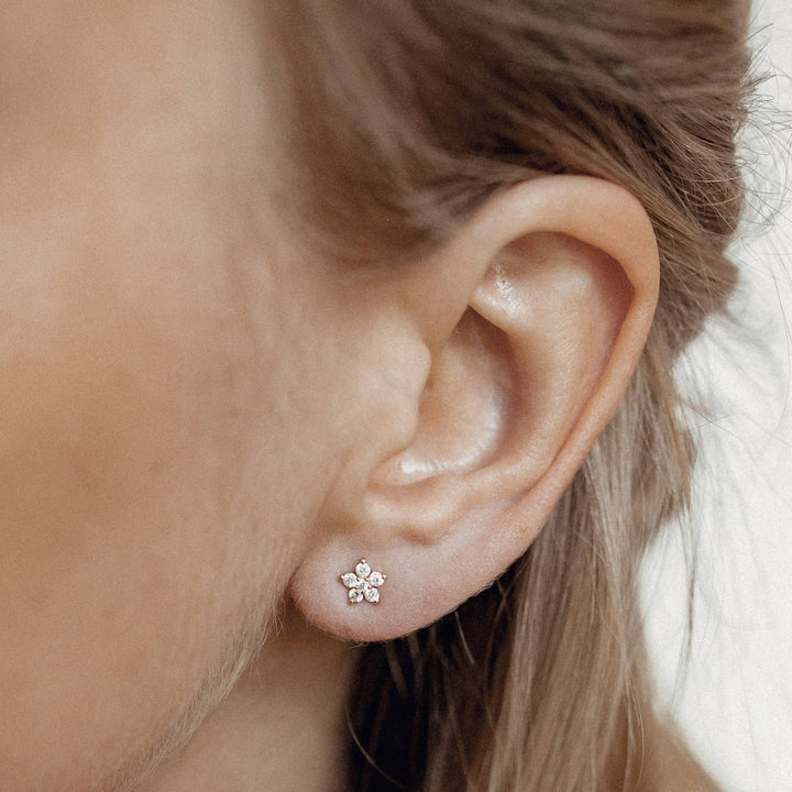 Bloom Stud Earrings 9K Gold