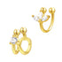 Blossom and Gem Ear Cuff Set Sterling Silver