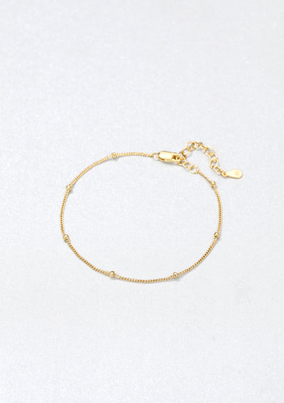 Bobble Chain Bracelet Sterling Silver Gold