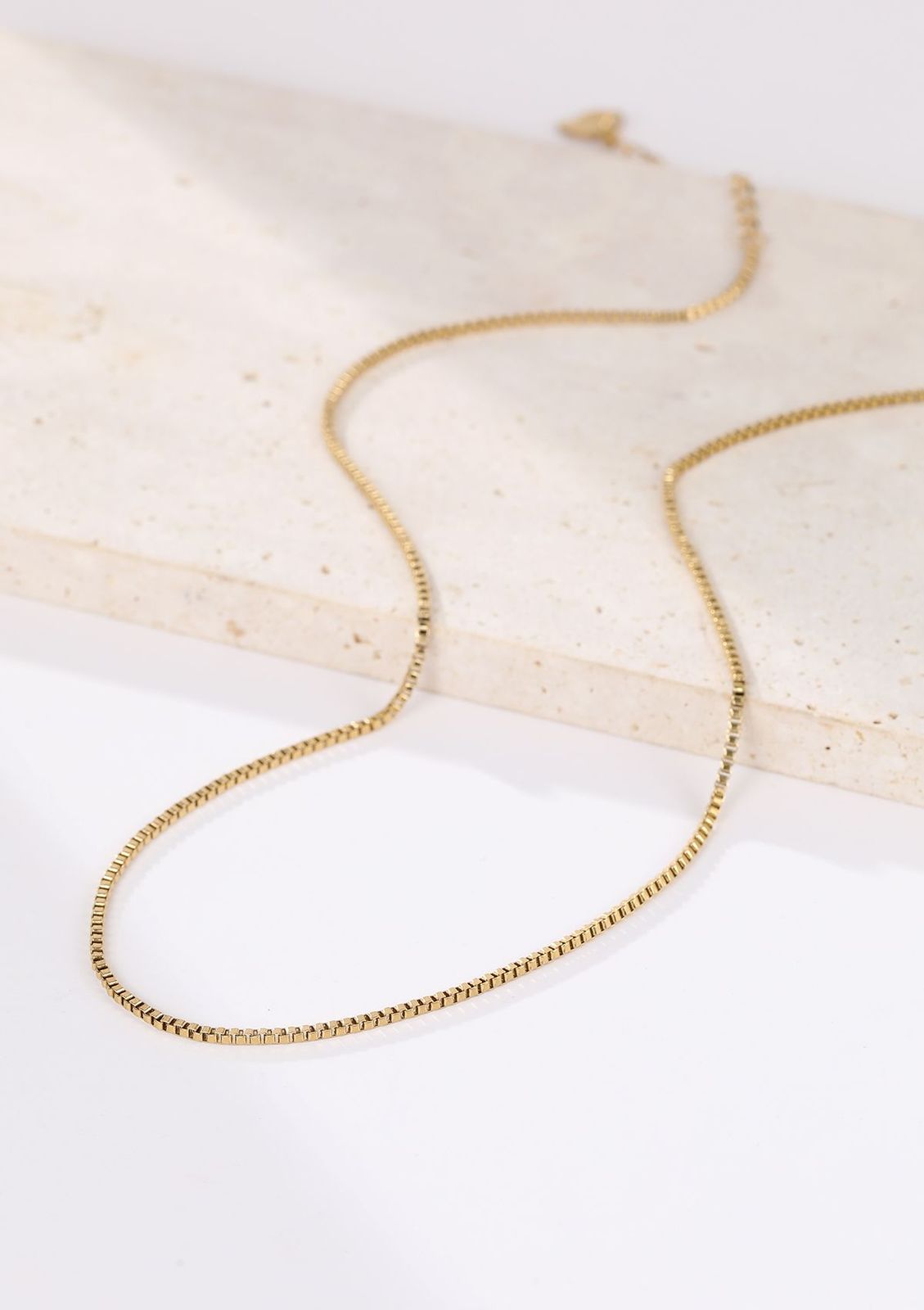 Box Chain Link Necklace Gold