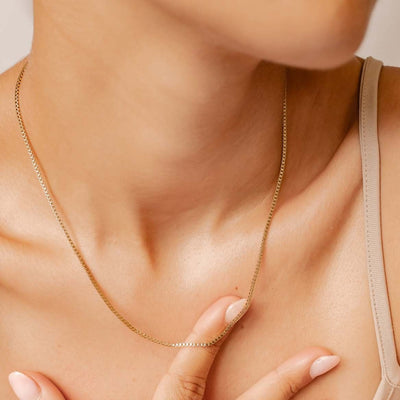 Box Link Kette Gliederkette in Gold
