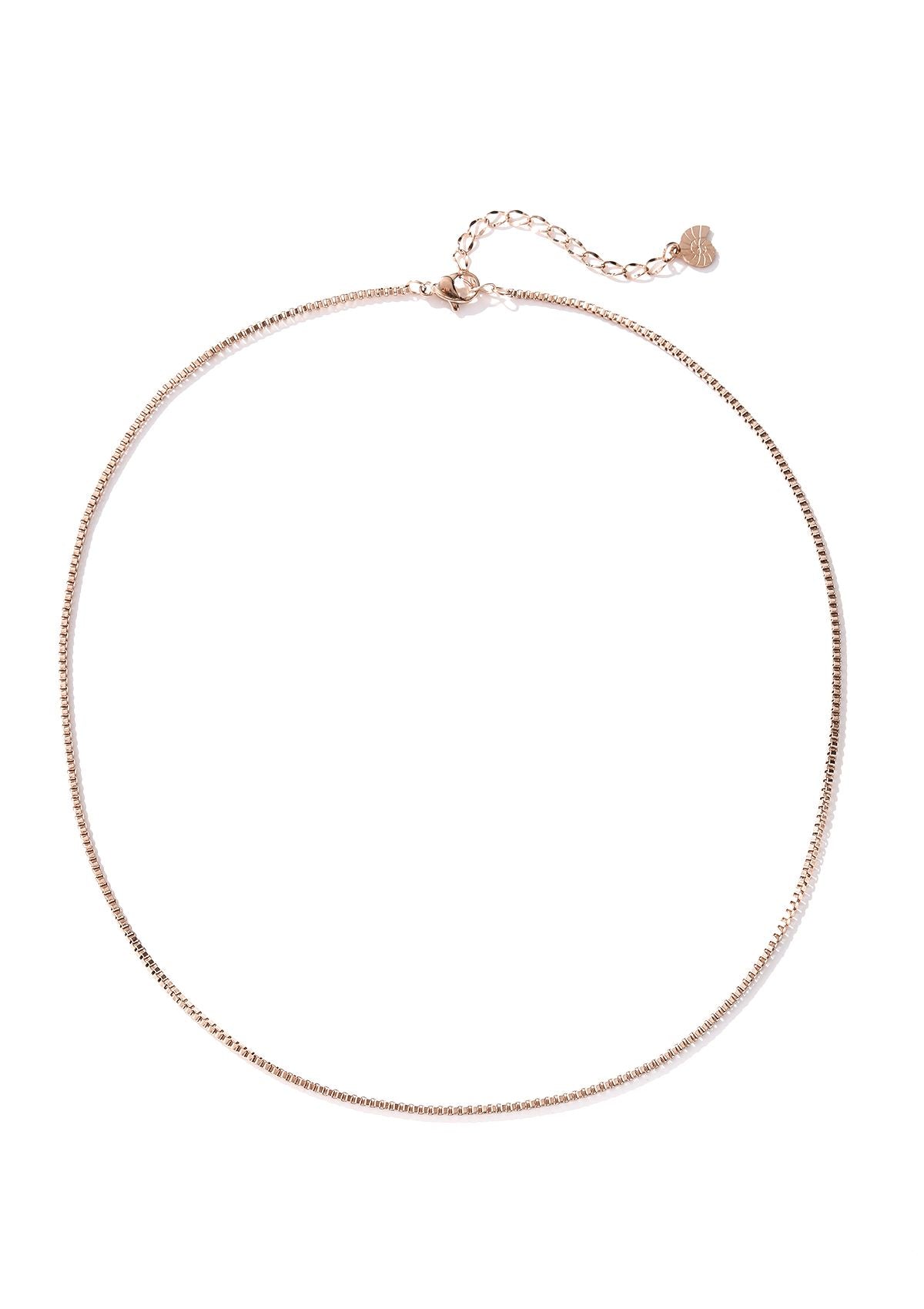 Box Chain Link Necklace Rose Gold
