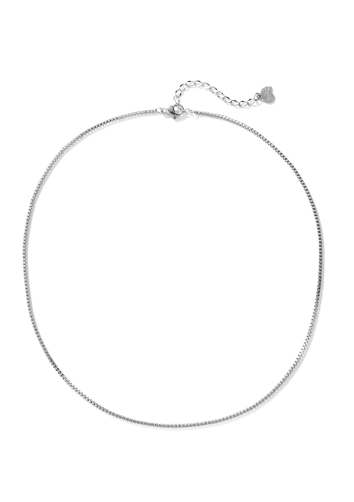 Box Chain Link Necklace Silver