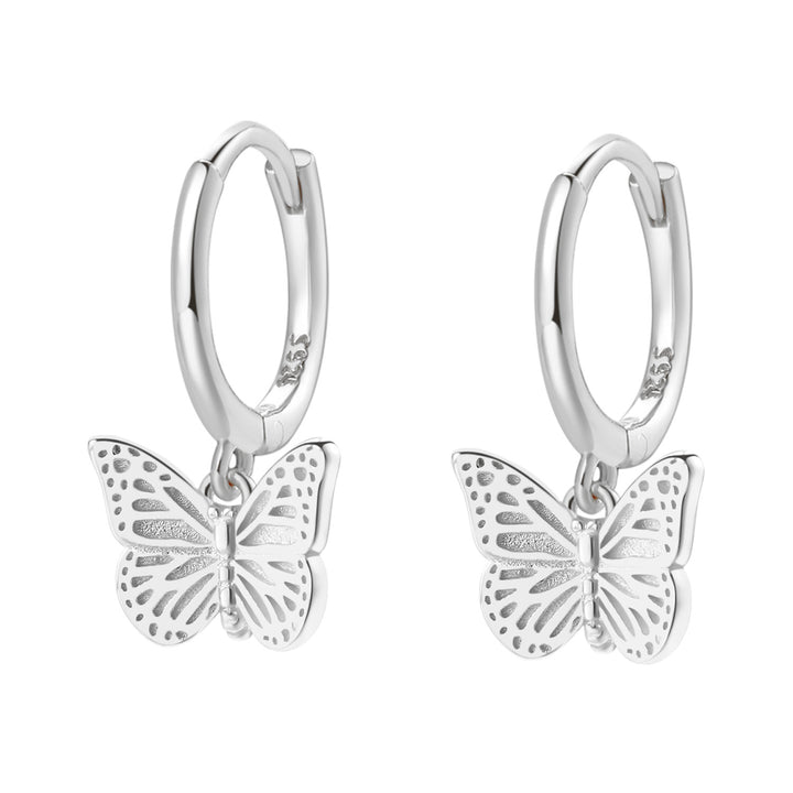 Pendientes Huggie Mariposa de Plata de Ley 925