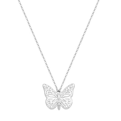 Butterfly Pendant Necklace Sterling Silver