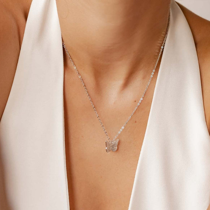 Kette mit Schmetterling Anhänger Sterlingsilber