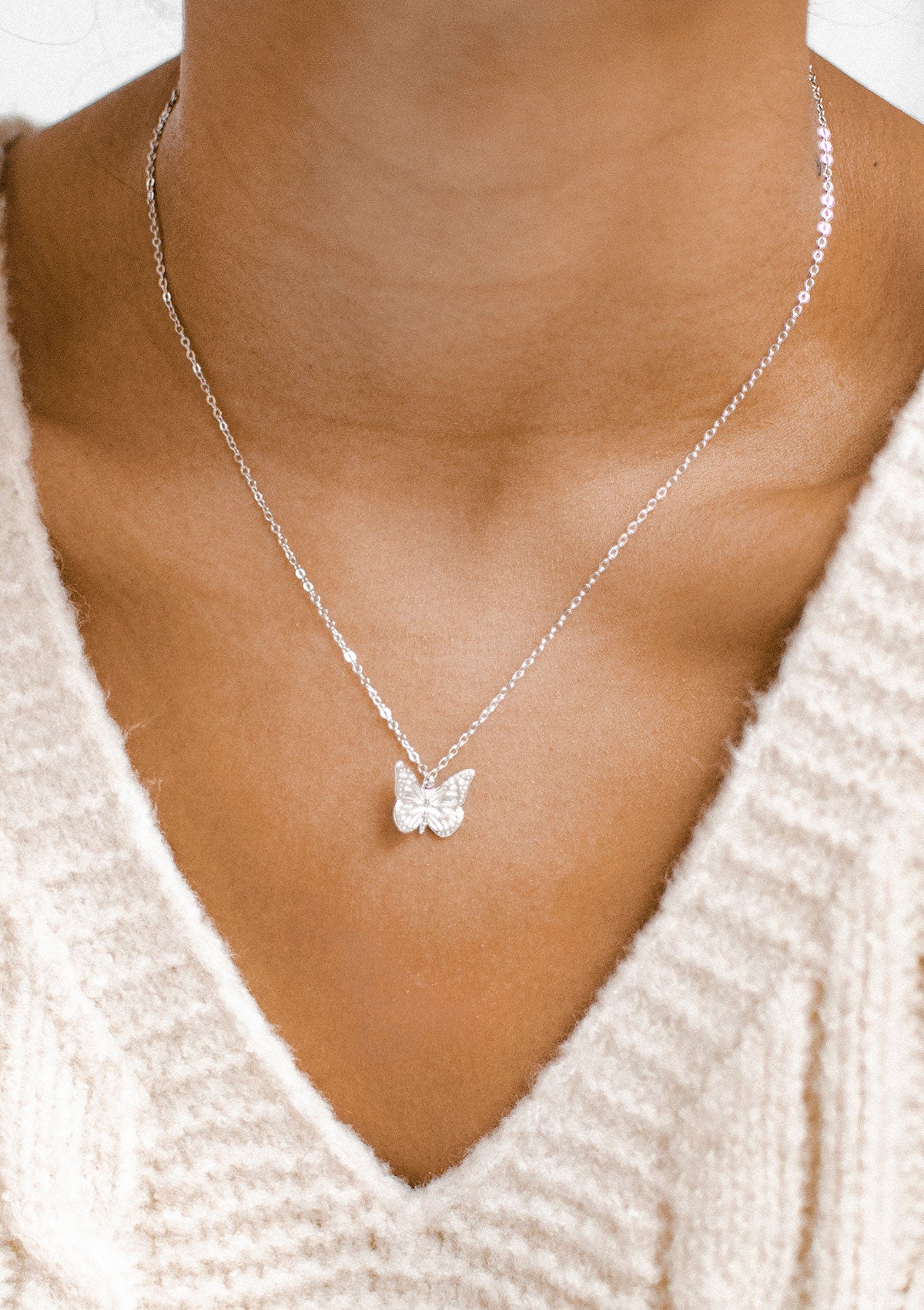 Collar de Colgante Mariposa Plata de Ley 925