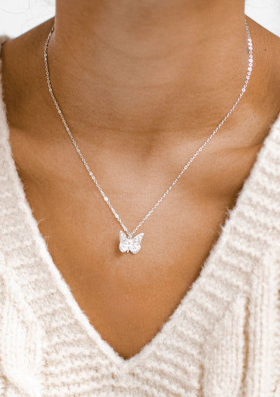 Kette mit Schmetterling Anhänger Sterlingsilber