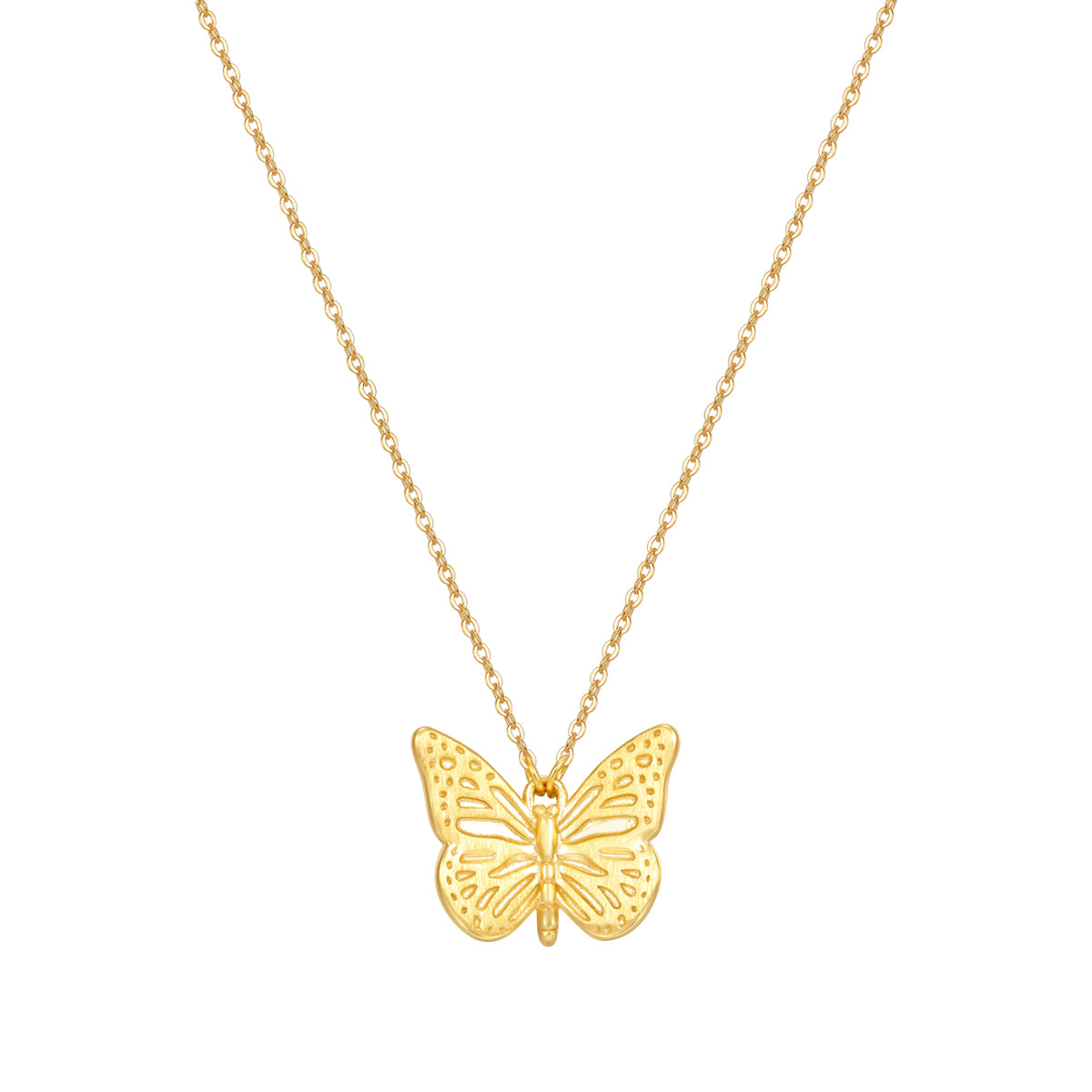 Butterfly Pendant Necklace Sterling Silver Gold – Hey Happiness
