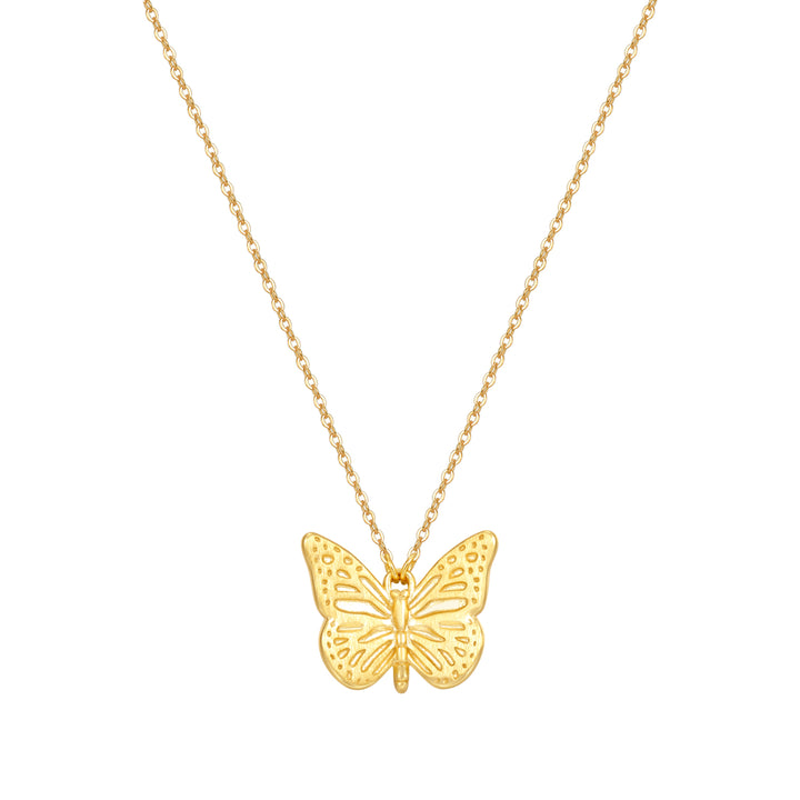 Collar de Colgante Mariposa Plata de Ley 925 en Oro