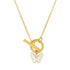Butterfly Pendant T-Bar Necklace Gold