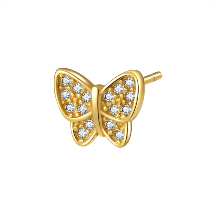 Pendiente de Botón Mariposa Plata de Ley 925