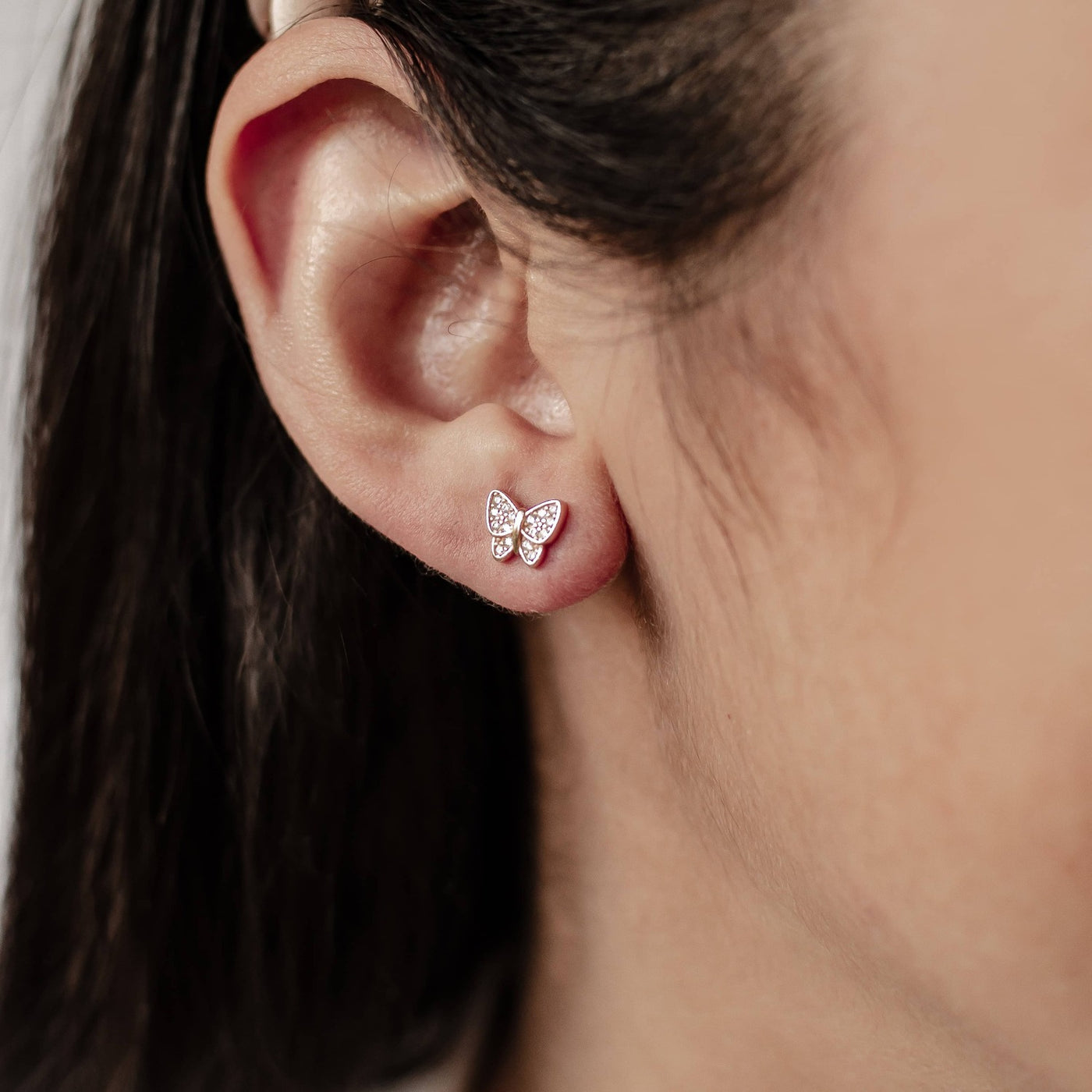 Clous d'Oreille Papillon Sterling Argent