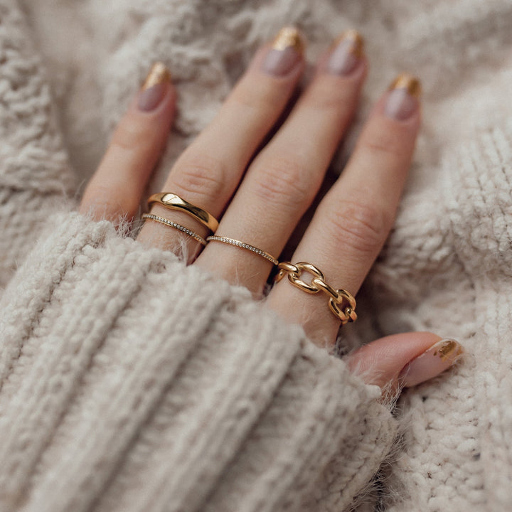 Ring en Or Chaîne de Câble