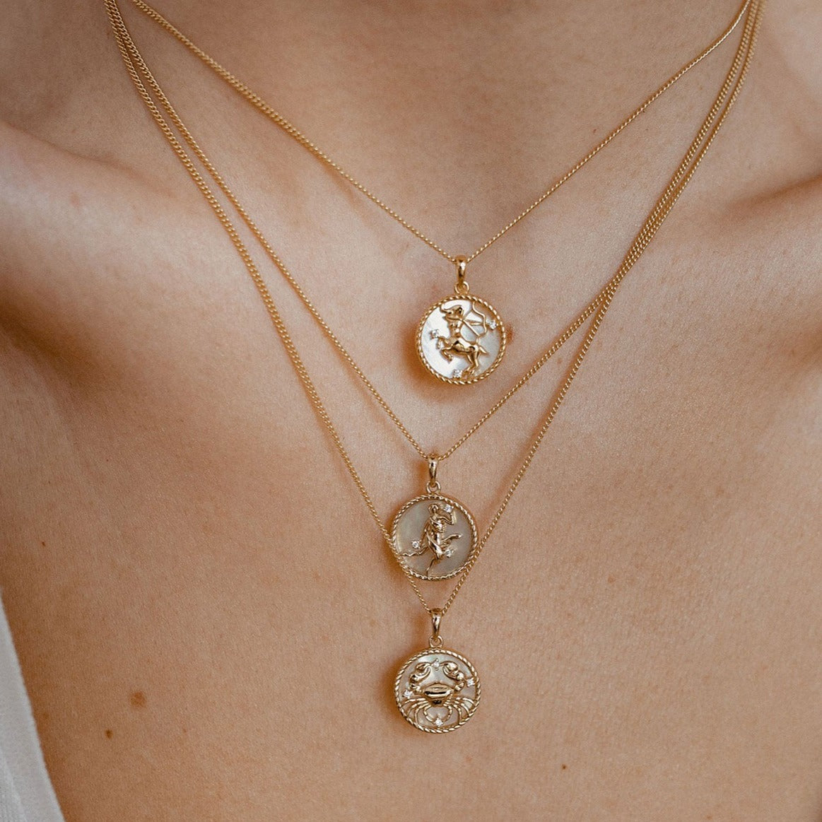 Collier pendentif zodiaque Cancer